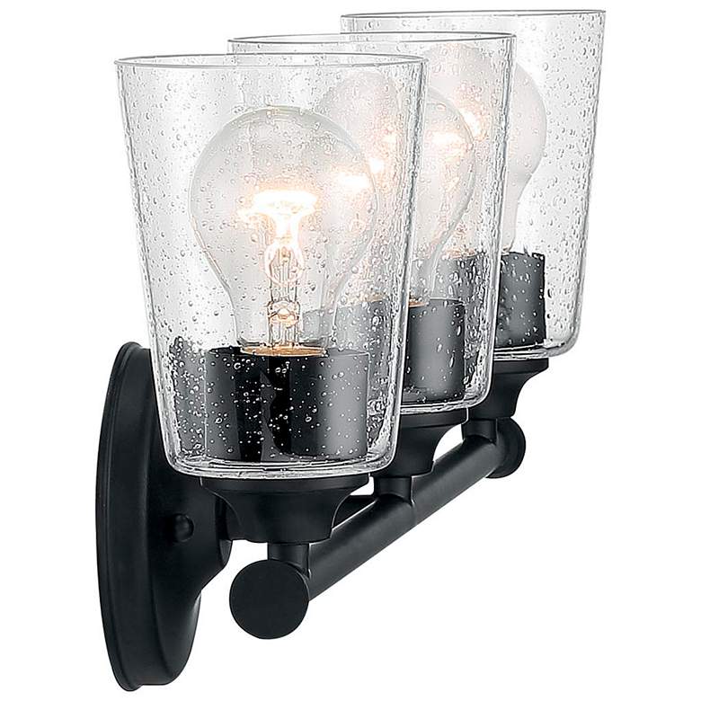 Image 4 Bransel; 3 Light; Vanity Fixture; Matte Black Finish w/ Clear Seeded Glass more views