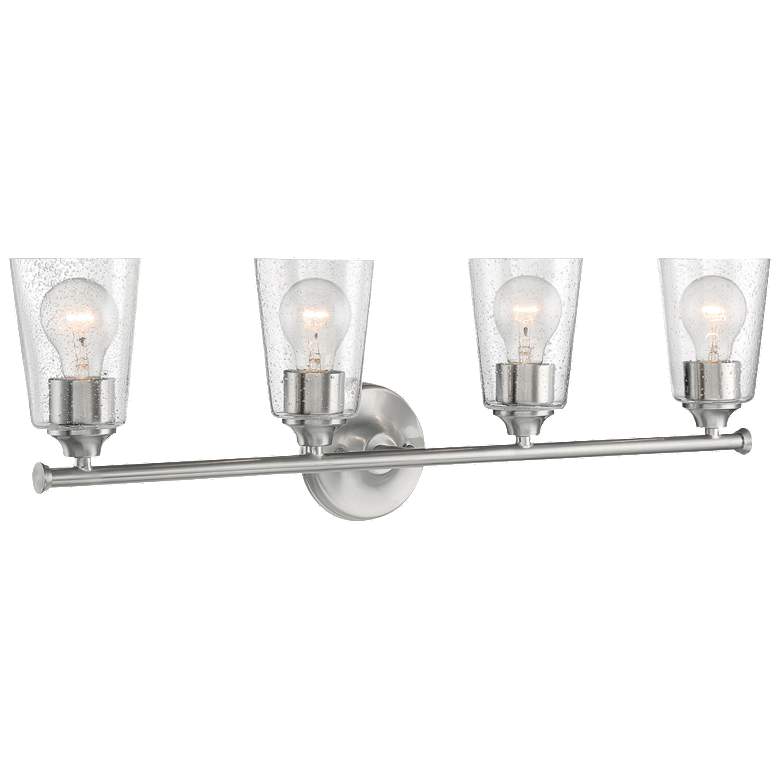 Image 1 Bransel; 4 Light; Vanity; Brushed Nickel Finish with Clear Seeded Glass