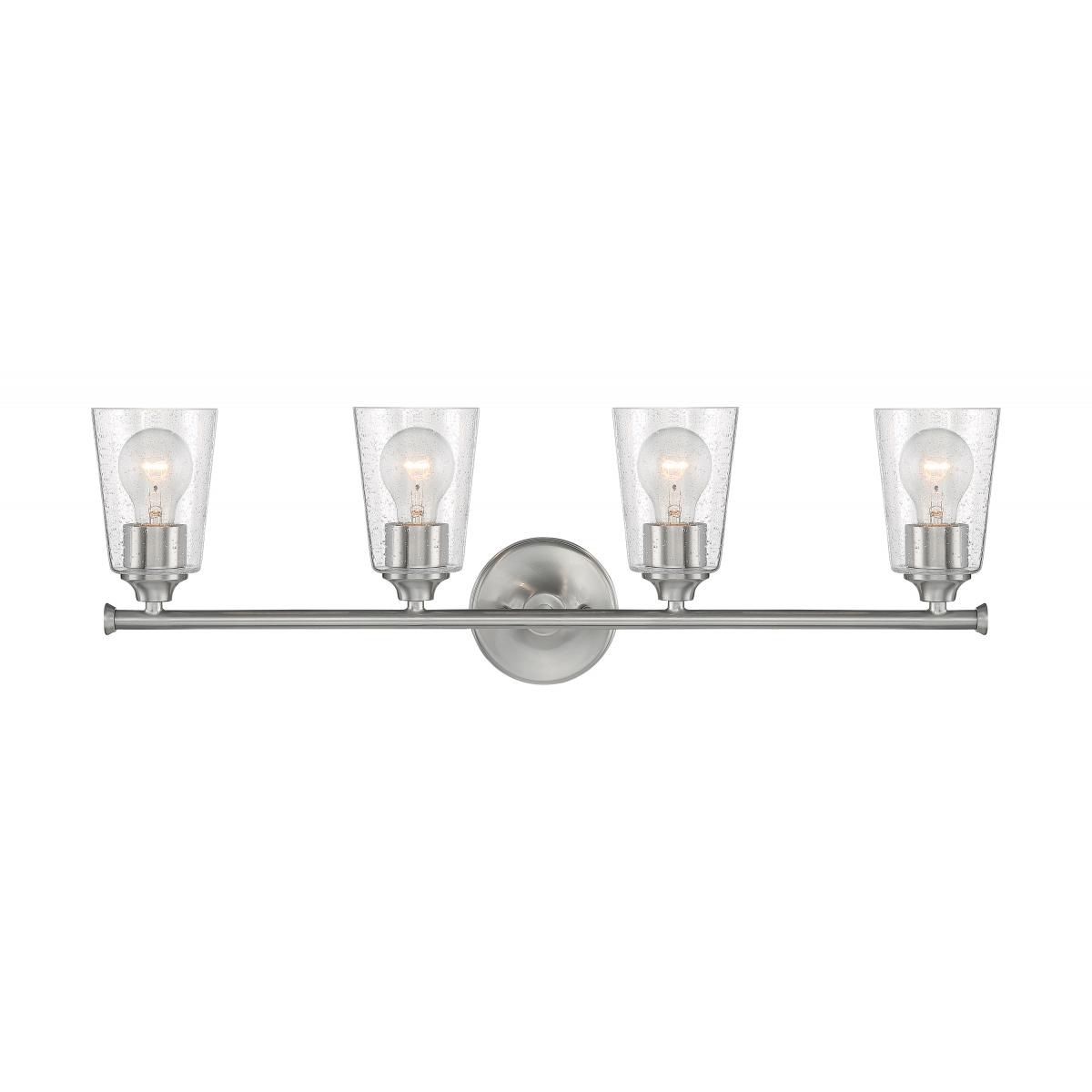 Image 3 Bransel; 4 Light; Vanity; Brushed Nickel Finish with Clear Seeded Glass more views