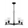 2_Bransel; 5 Light; Chandelier Fixture; Matte Black Finish Seeded Glass more views