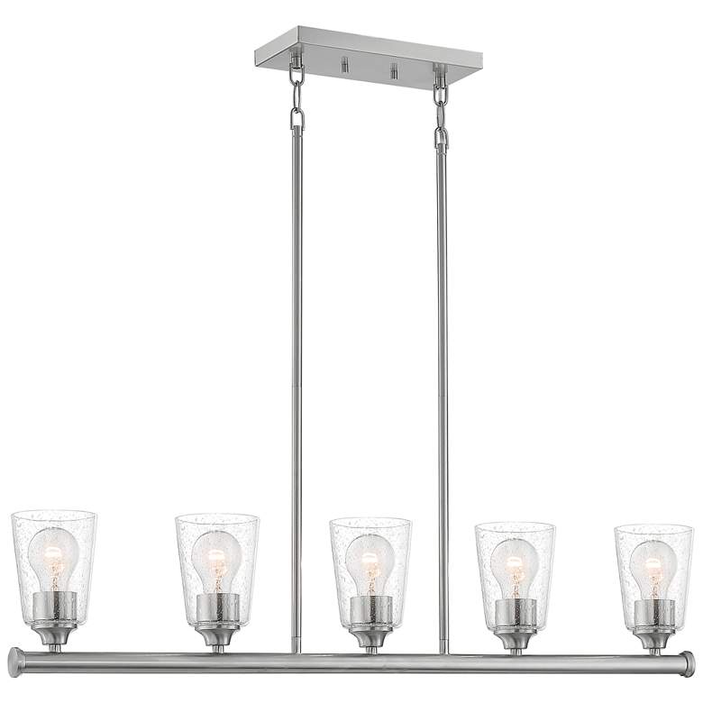 Image 1 Bransel; 5 Light; Island Pendant Fixture; Brushed Nickel Finish