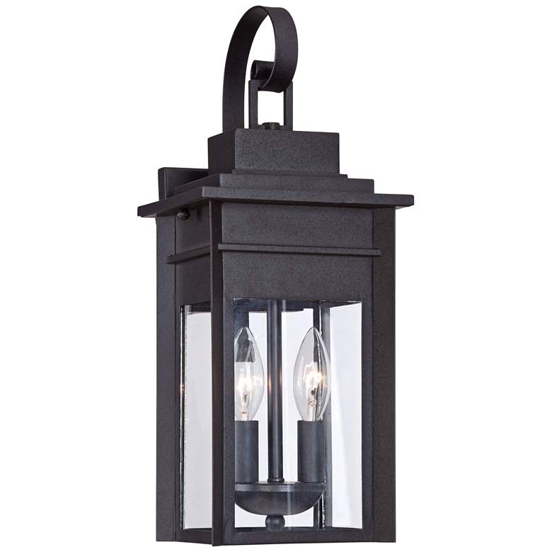 Image 2 Bransford 17 inch High Black-Specked Gray Outdoor Lantern Wall Light