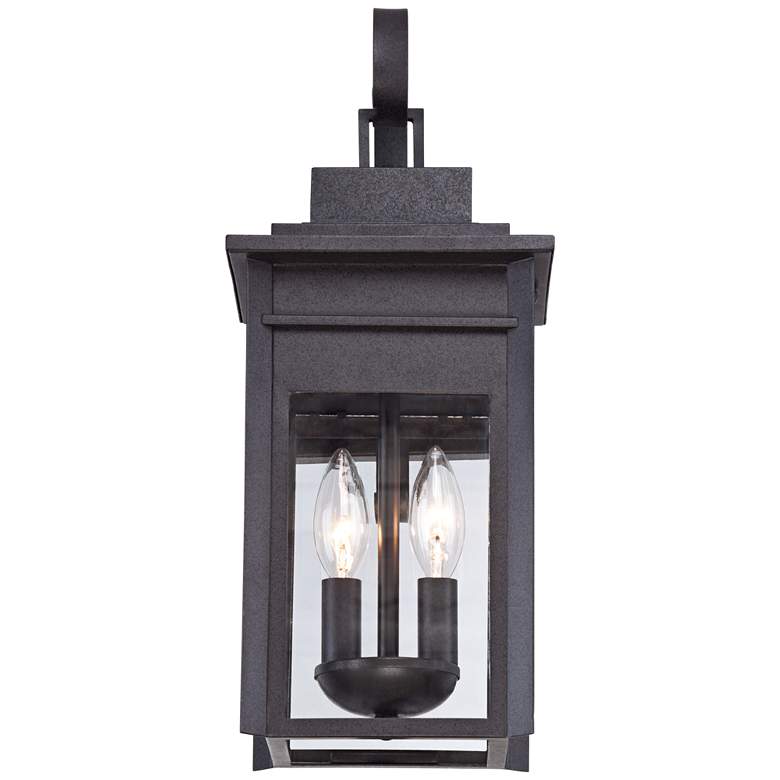 Image 5 Bransford 17 inch High Black-Specked Gray Outdoor Lantern Wall Light more views