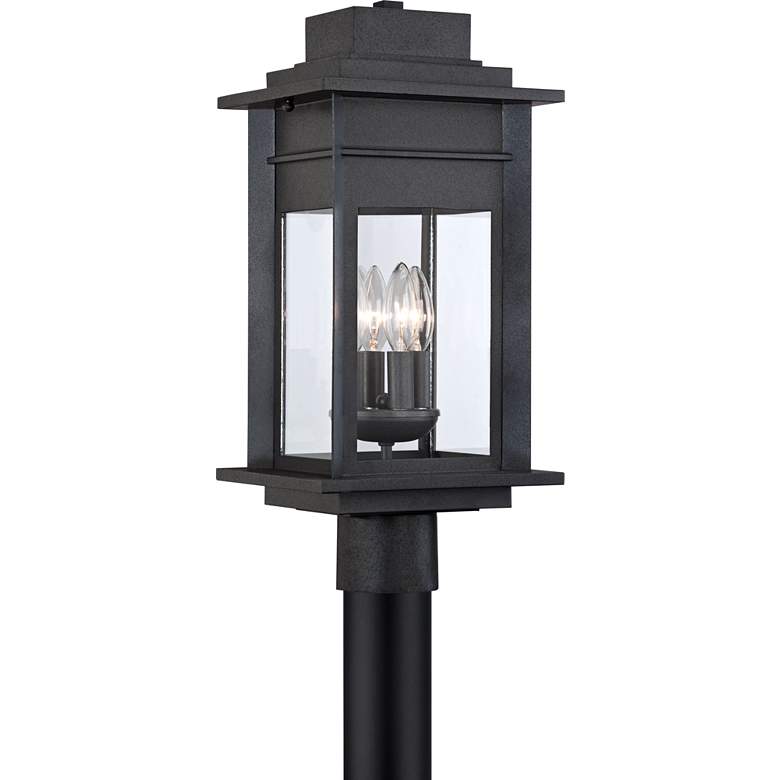 Bransford 19 1/2&quot;H Black-Specked Gray Outdoor Post Light