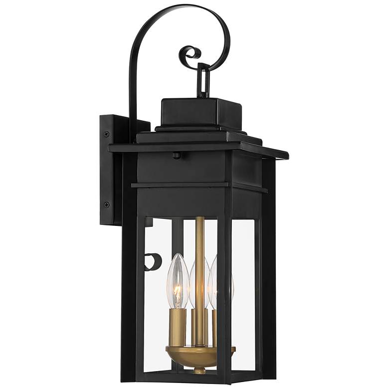 Image 6 Bransford 19 inch High Black-Brass Outdoor Lantern Wall Light more views