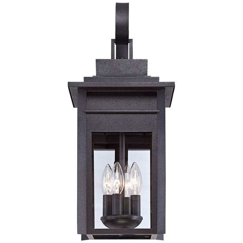 Image 3 Bransford 21 inch High Black-Specked Gray Outdoor Wall Light Lantern more views