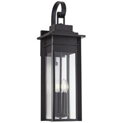 Bransford 28 1/4&quot; High Black-Specked Gray Scroll Outdoor Wall Light