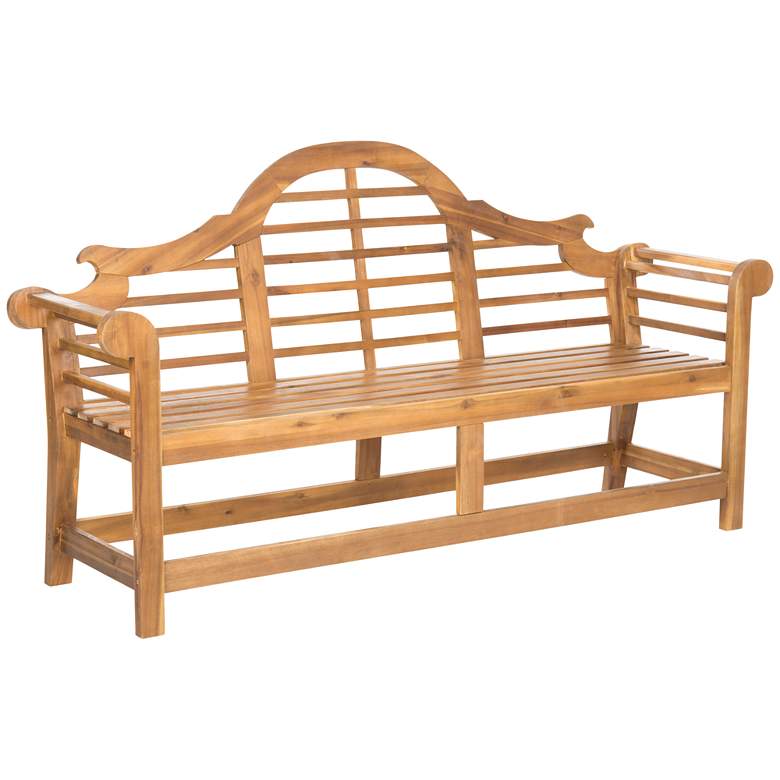 Image 2 Branson Brown Wood Outdoor Lutyens Bench