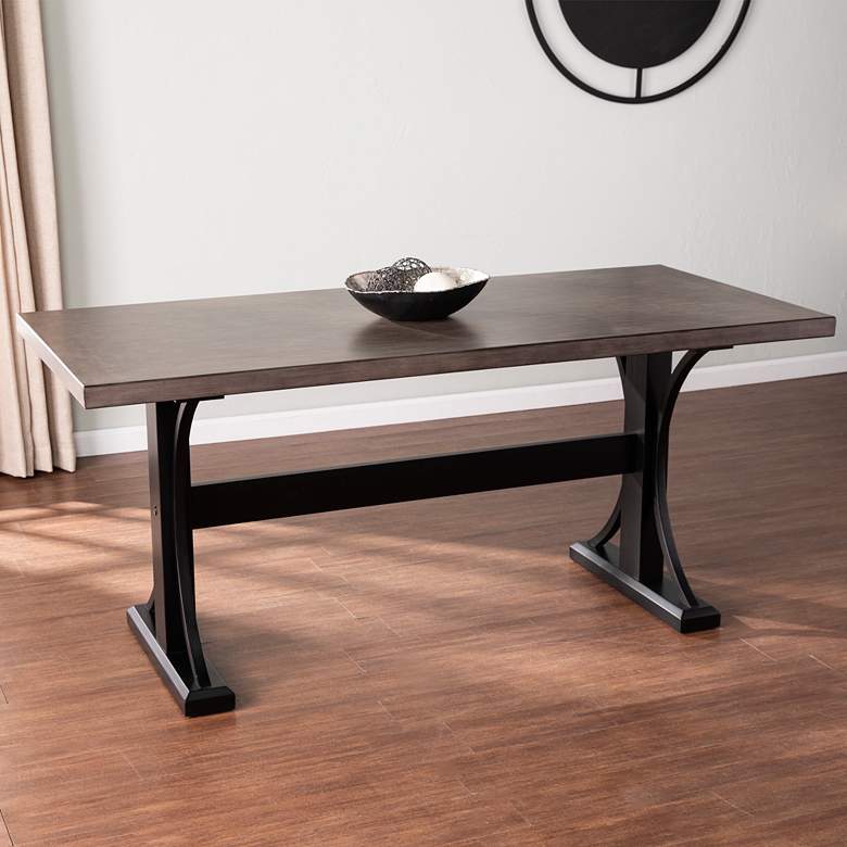 Image 1 Brantingham 67" Wide Black and Gray Wood Dining Table