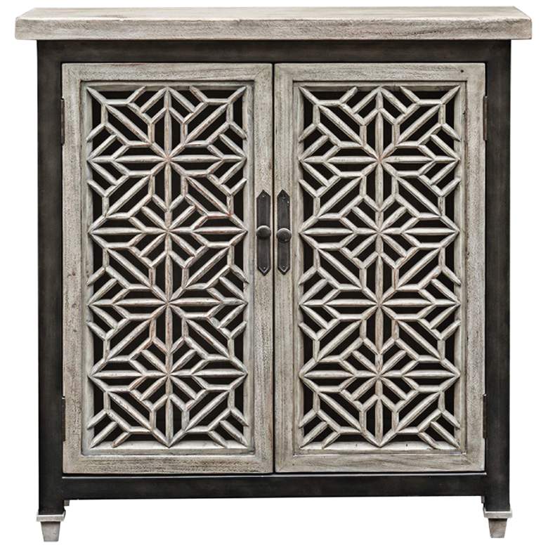 Image 1 Branwen 34" Wide Gray Wash 2-Door Wood Accent Cabinet