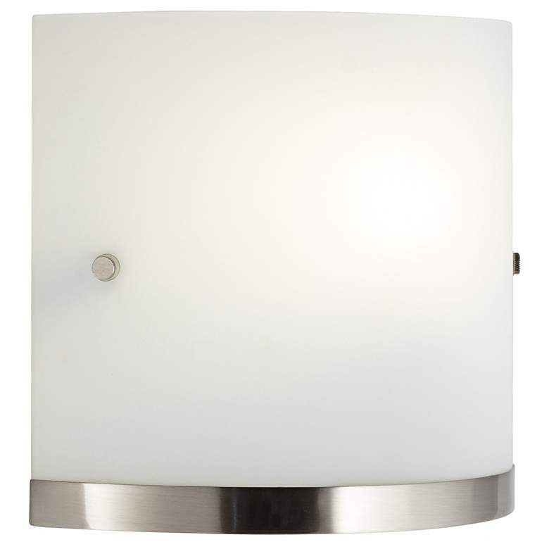 Image 1 Brasch 8 1/2"H Brushed Nickel and Frosted Glass Wall Sconce