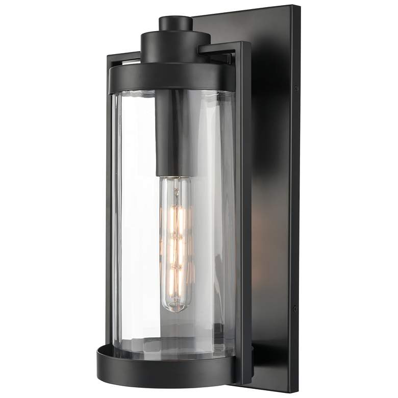 Image 1 Braselton 18" High 1-Light Outdoor Wall Sconce in Powder Coated Black