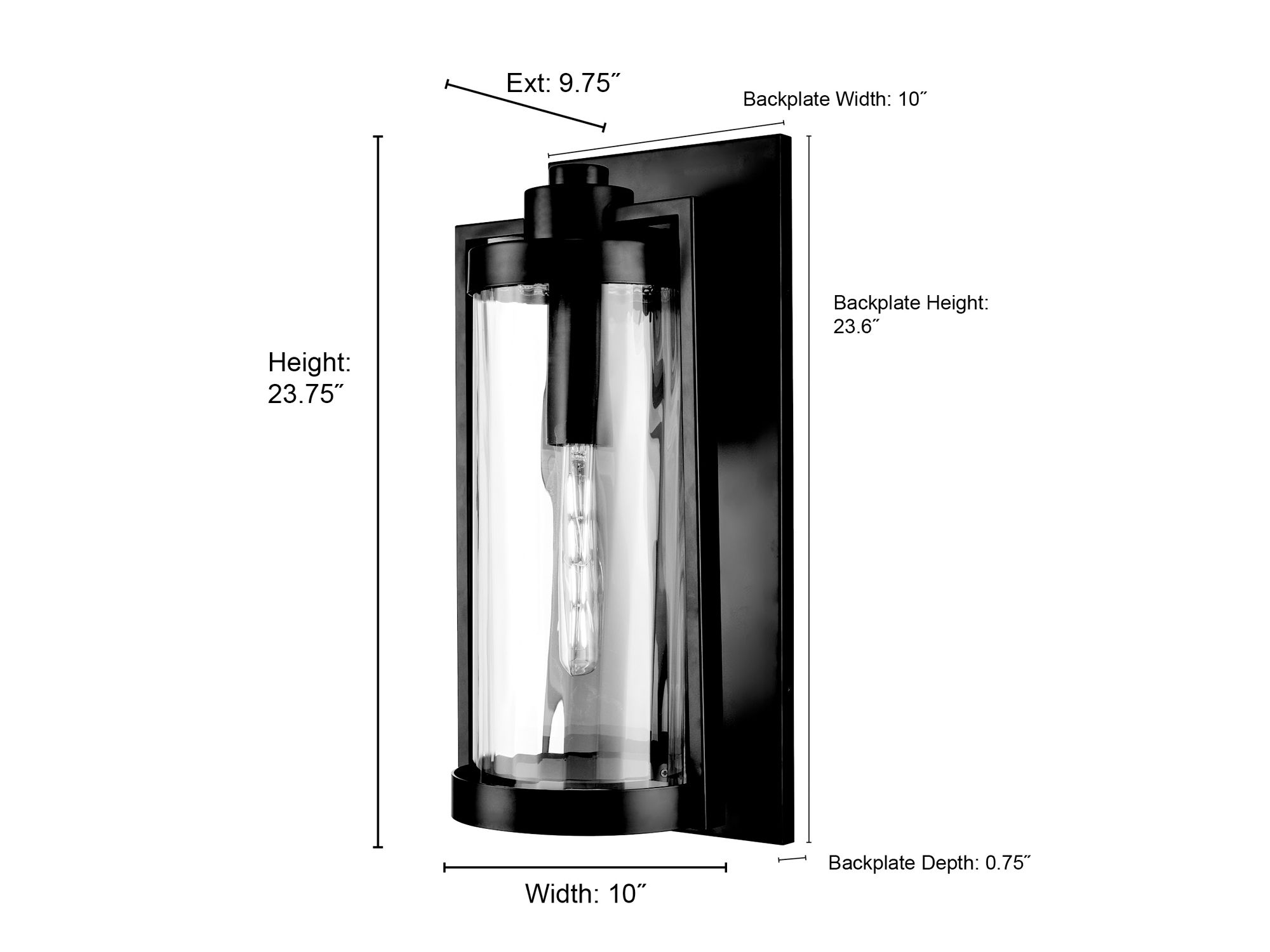 Image 7 Braselton 23.75" High Outdoor Wall Sconce in Powder Coated Black more views
