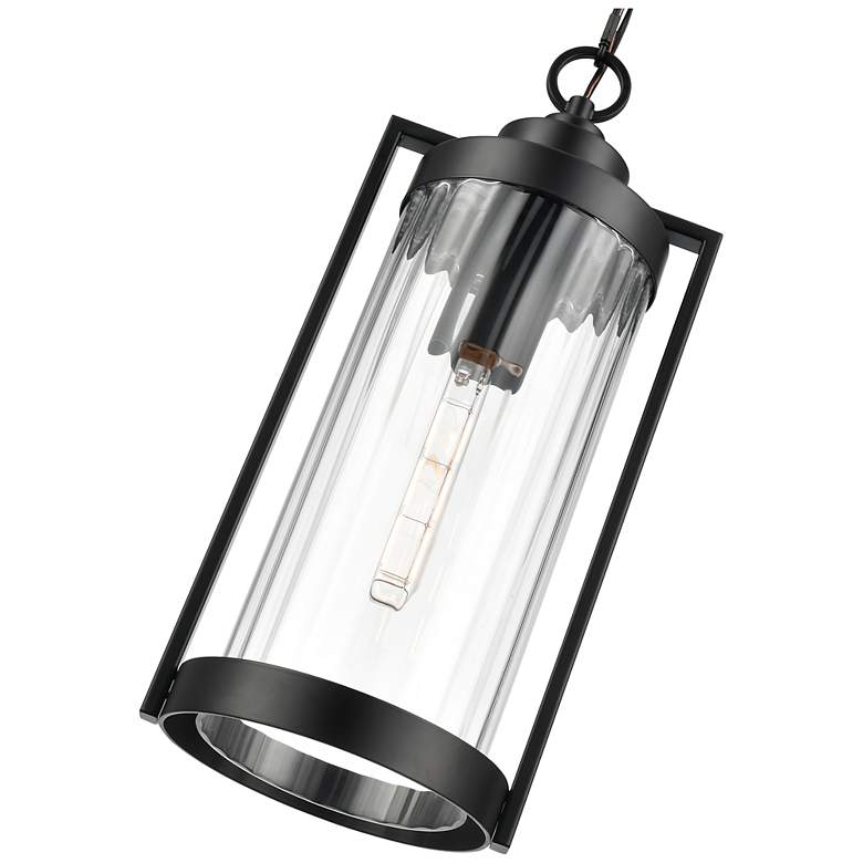 Image 3 Braselton 8" Wide 1-Light Outdoor Hanging Lantern in Powder Coated Black more views