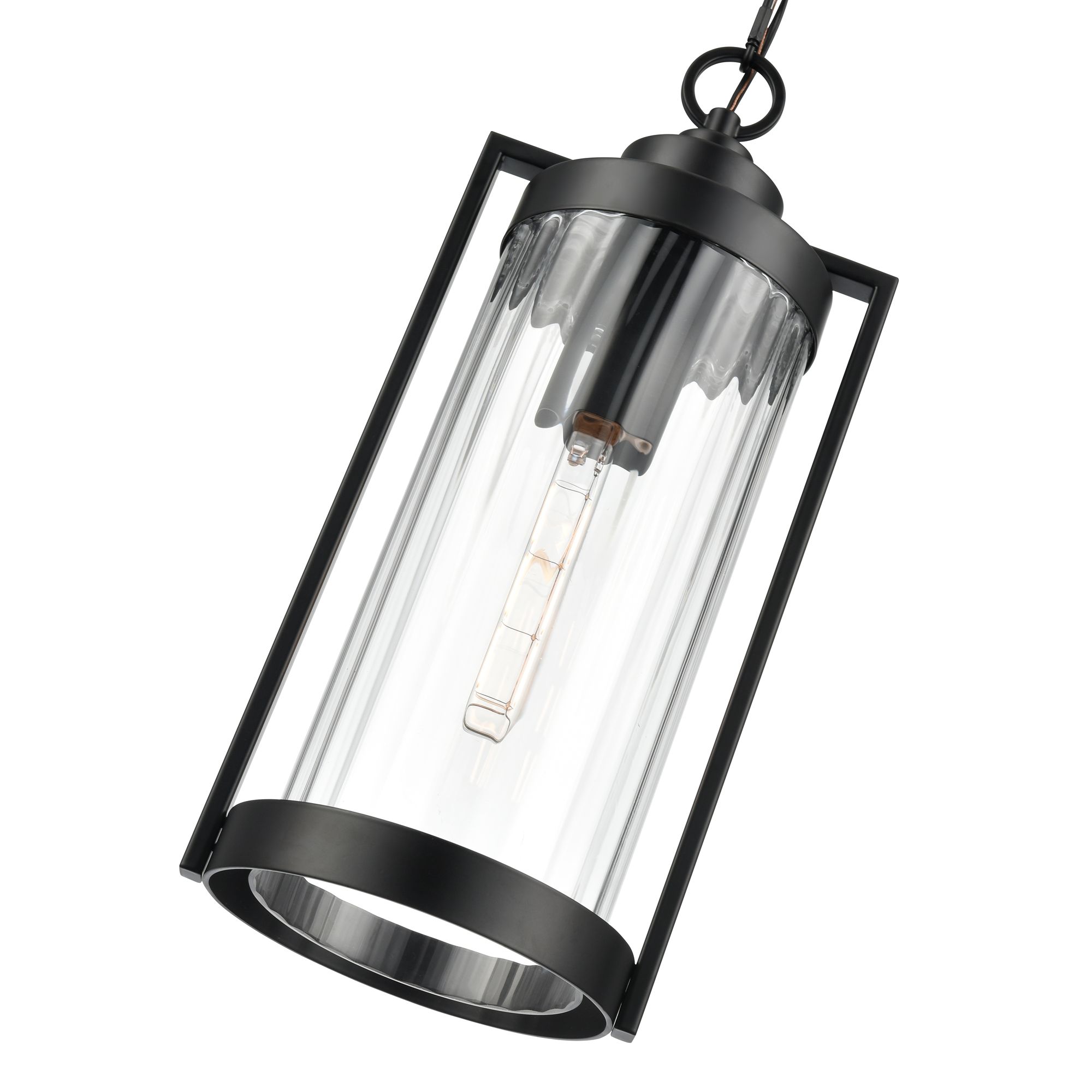 Image 3 Braselton 8" Wide Outdoor Hanging Lantern in Powder Coated Black more views