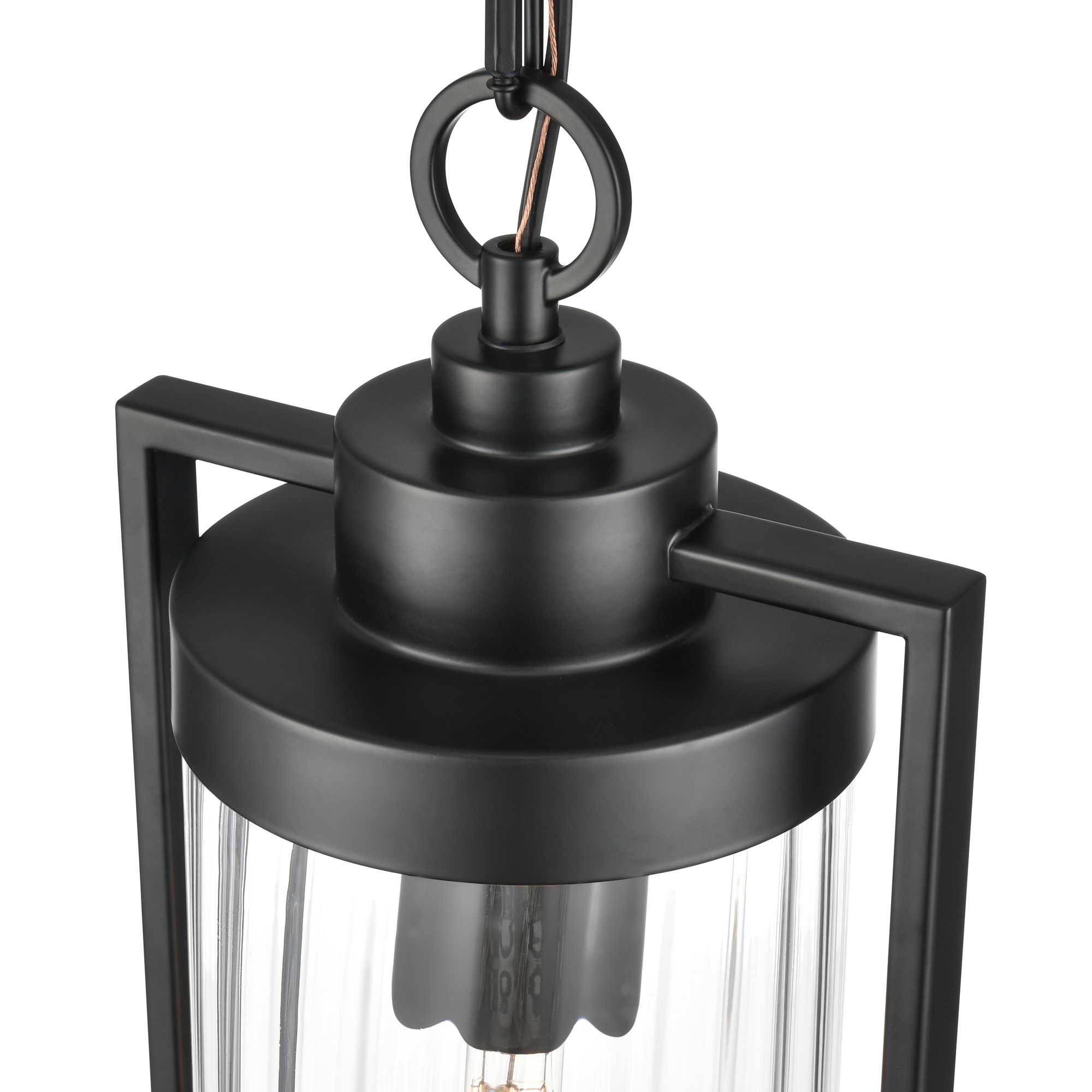 Image 4 Braselton 8" Wide Outdoor Hanging Lantern in Powder Coated Black more views