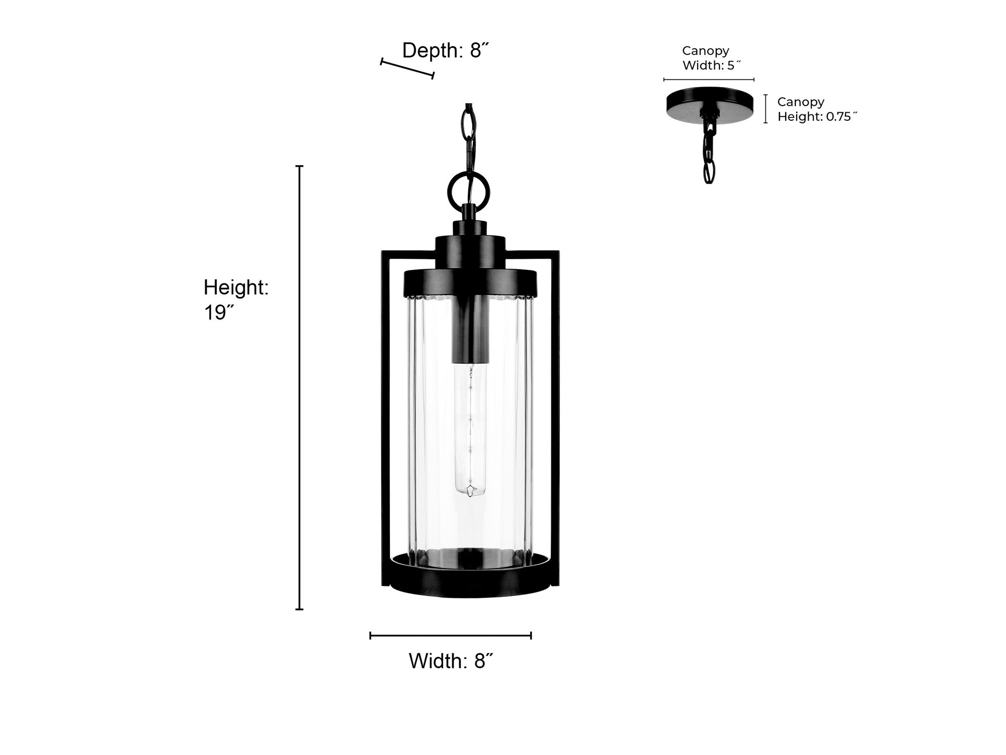 Image 7 Braselton 8" Wide Outdoor Hanging Lantern in Powder Coated Black more views