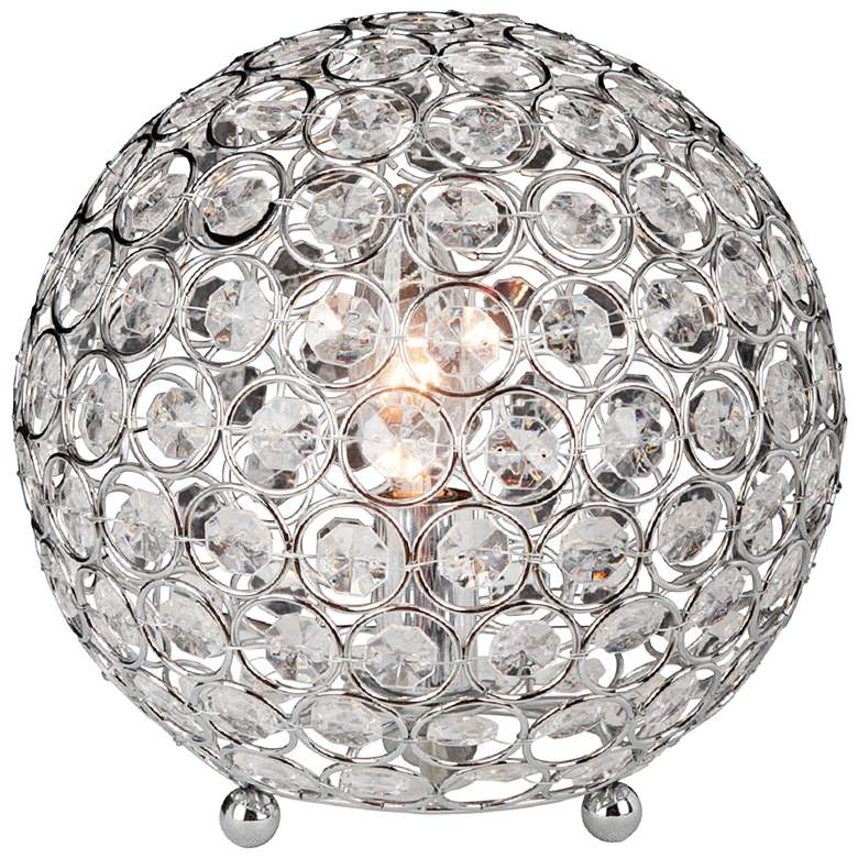 Image 2 Brasero Chrome 8" High Sequin Ball Crystal Accent Table Lamp