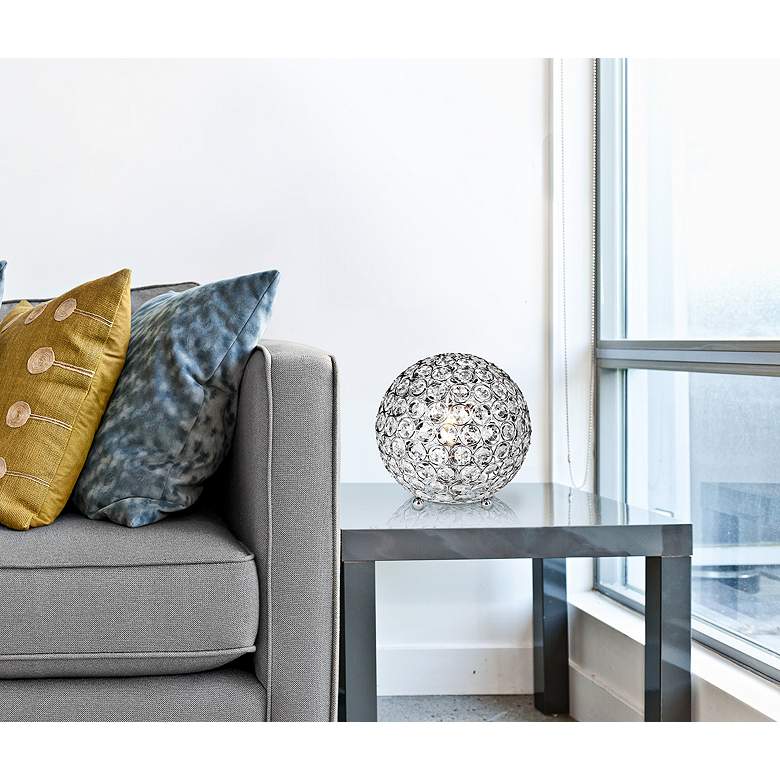 Image 4 Brasero Chrome 8" High Sequin Ball Crystal Accent Table Lamp more views