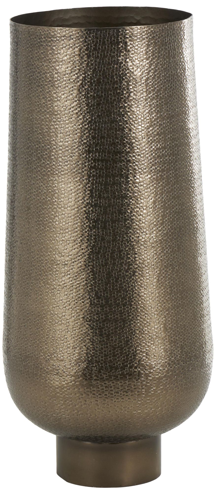 Image 2 Brass Aluminum Metal Industrial Vase, 14" x 14" x 31"
