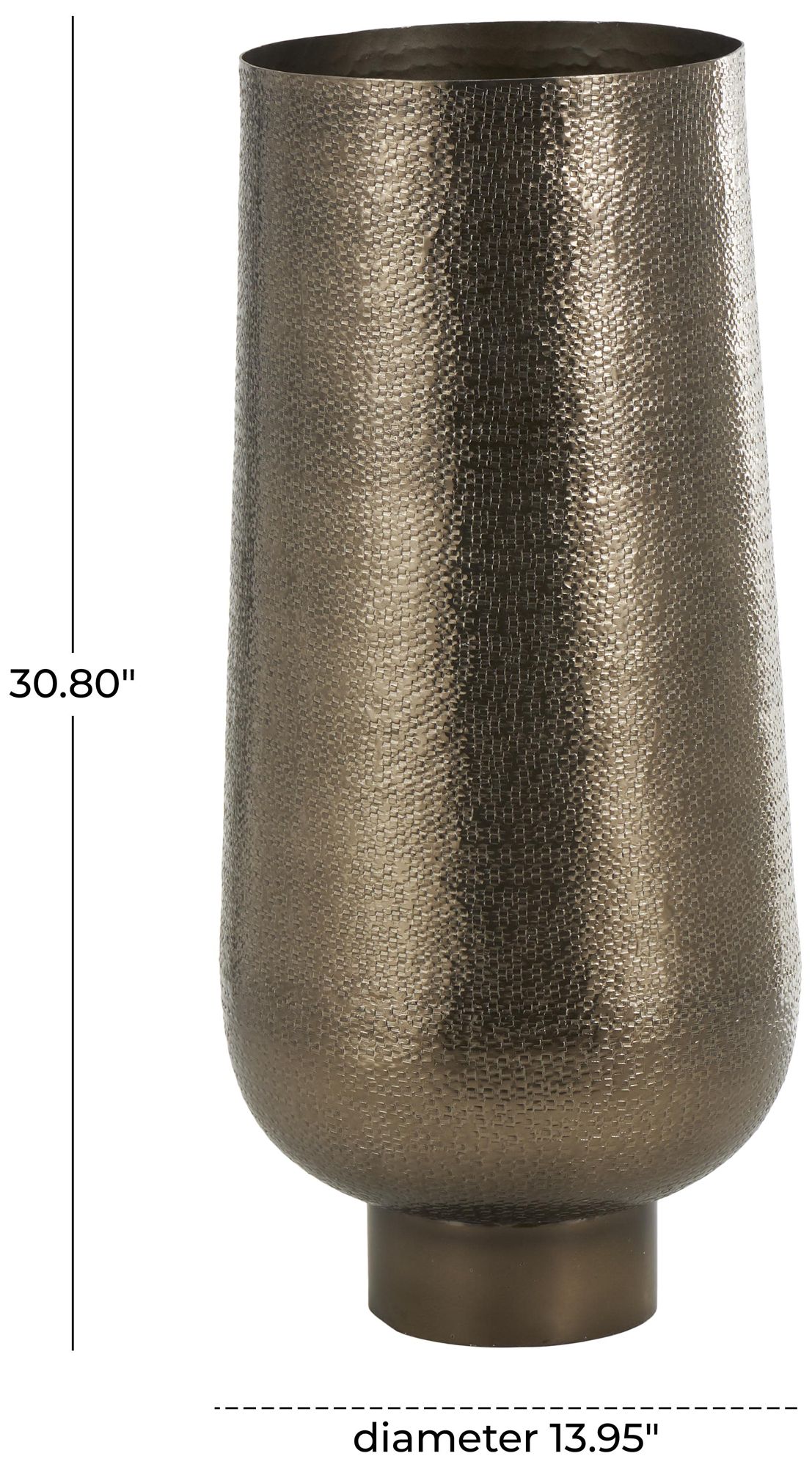 Image 7 Brass Aluminum Metal Industrial Vase, 14" x 14" x 31" more views