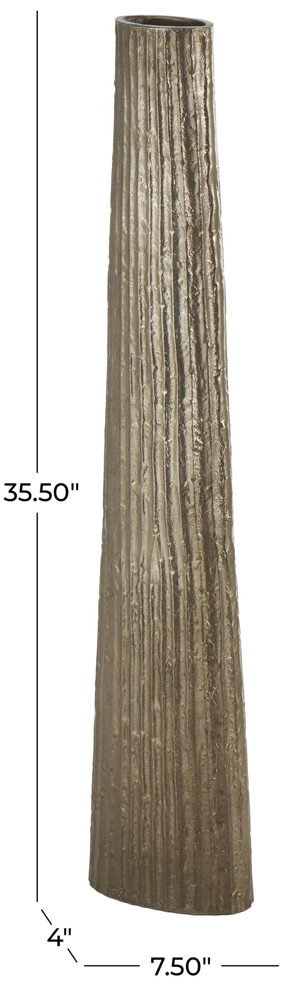Image 7 Brass Aluminum Metal Industrial Vase, 8" x 4" x 36" more views