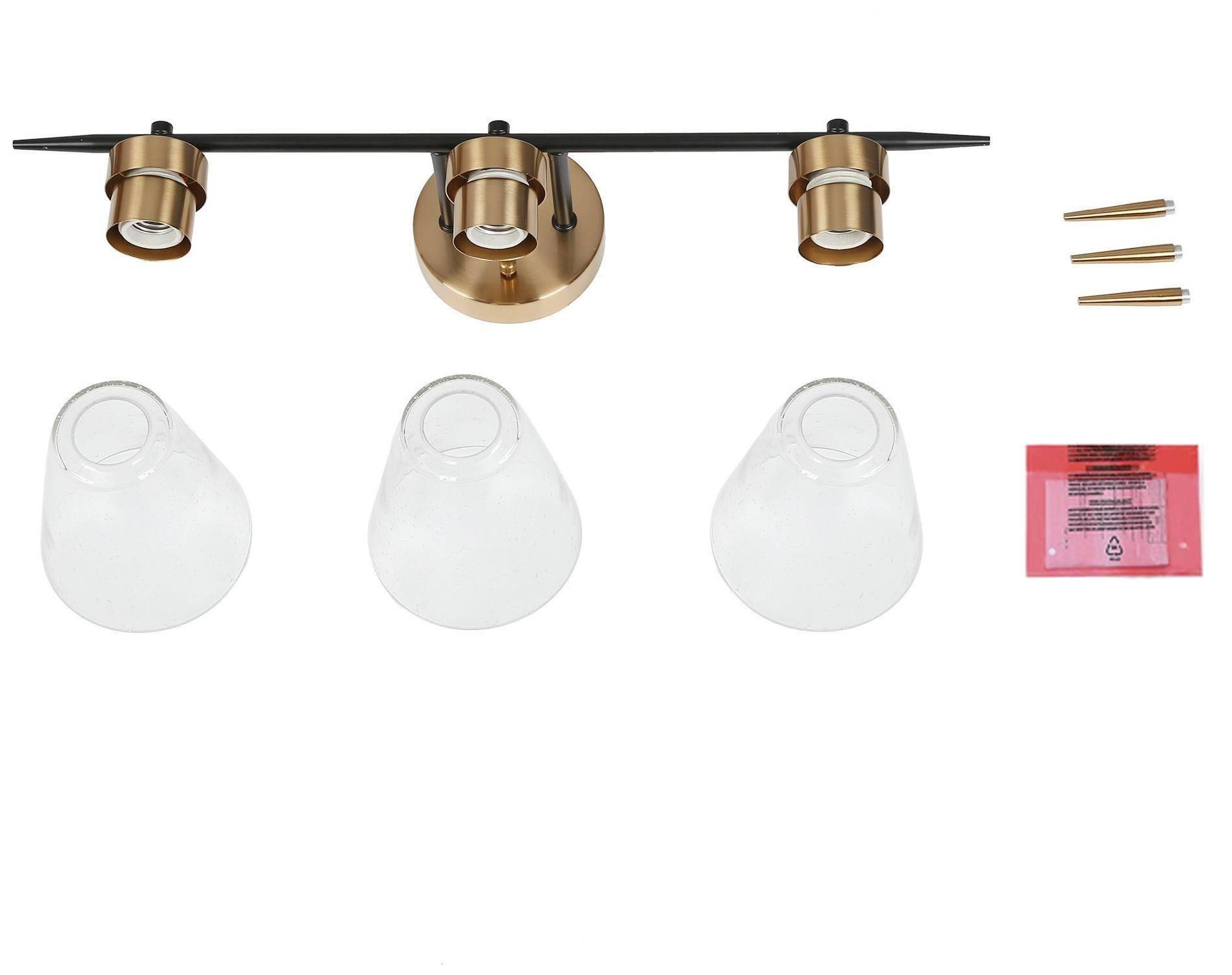 Image 2 Brass and Black 3-Light Bath Light more views