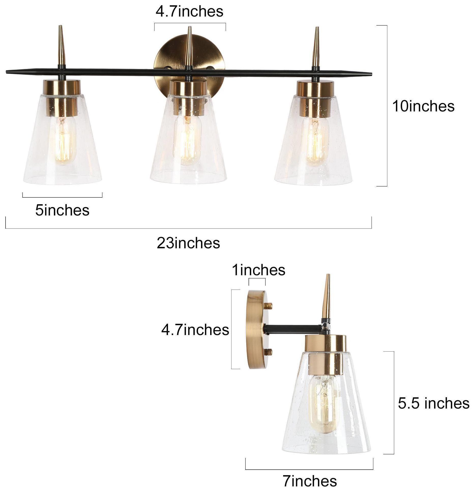 Image 4 Brass and Black 3-Light Bath Light more views
