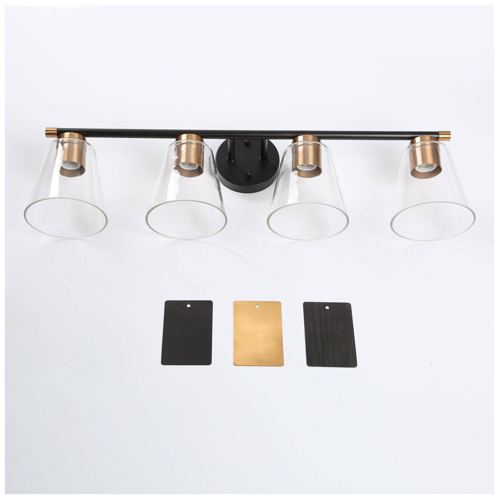 Image 3 Brass and Black 4-Light Bath Light more views