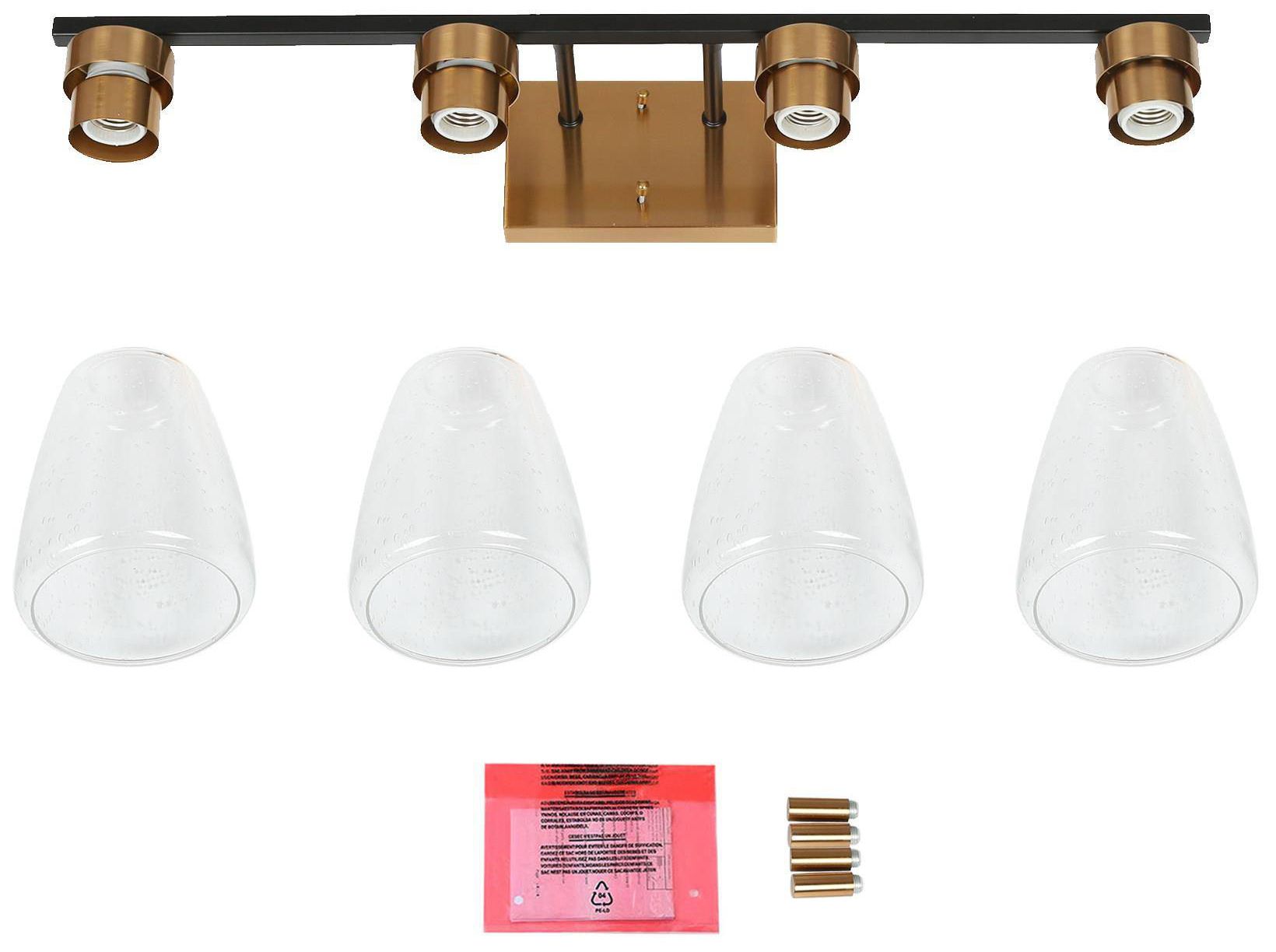 Image 2 Brass and Black 4-Light Bath Light more views