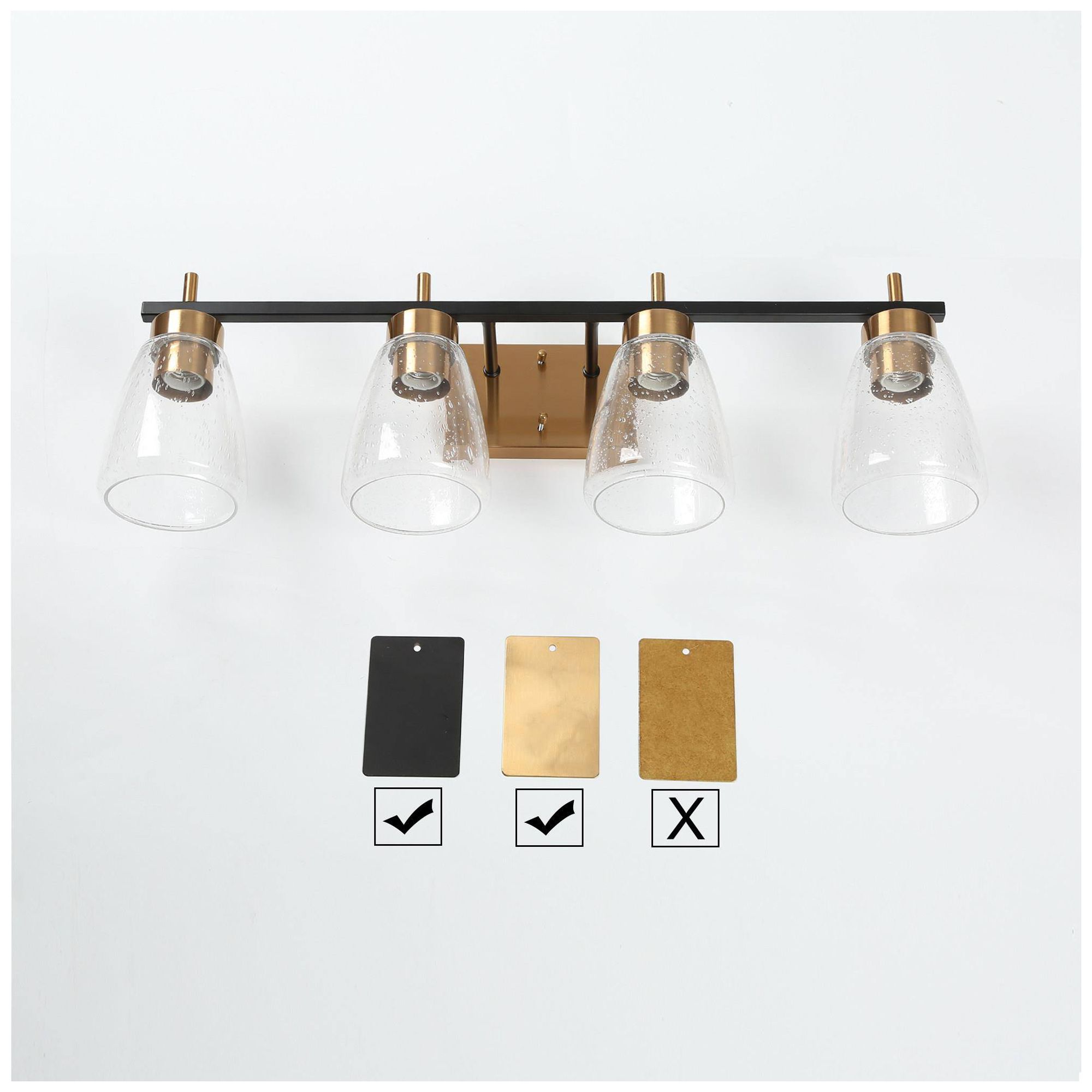 Image 3 Brass and Black 4-Light Bath Light more views