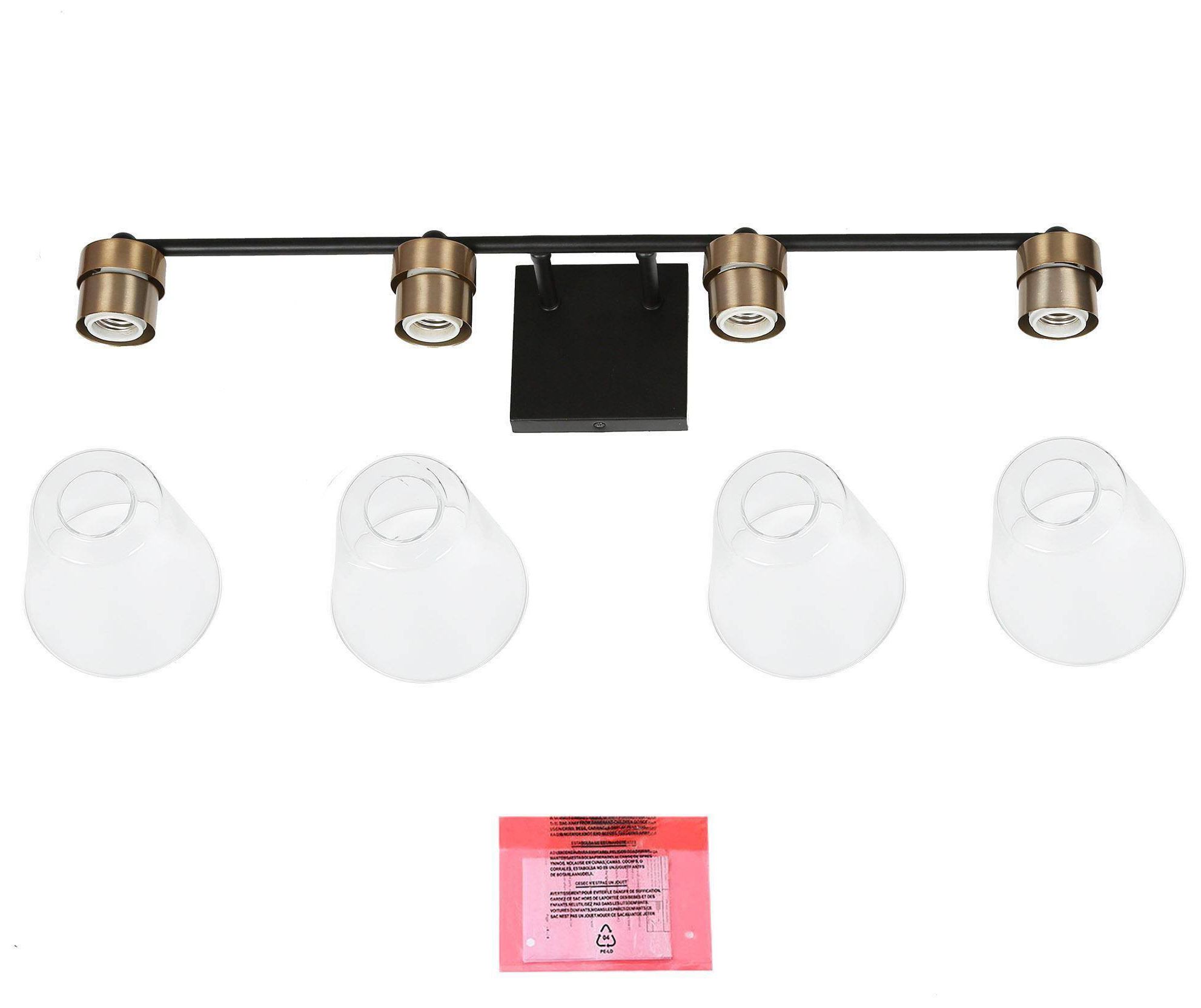 Image 2 Brass and Black 4-Light Bath Light more views