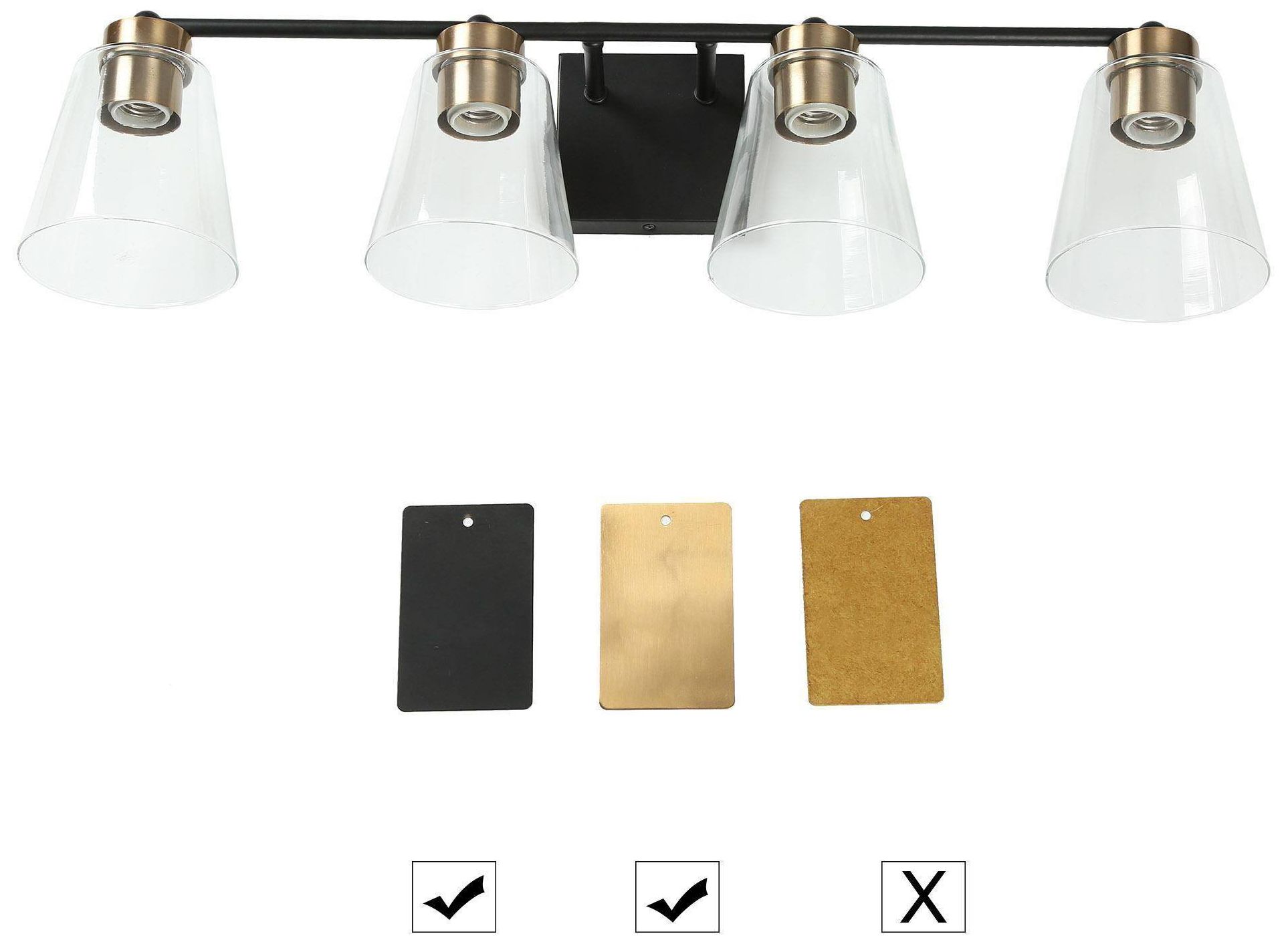 Image 3 Brass and Black 4-Light Bath Light more views