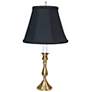 Brass and Black Shade 19" High Traditional Candlestick Lamp