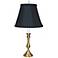 Brass and Black Shade 19" High Traditional Candlestick Lamp