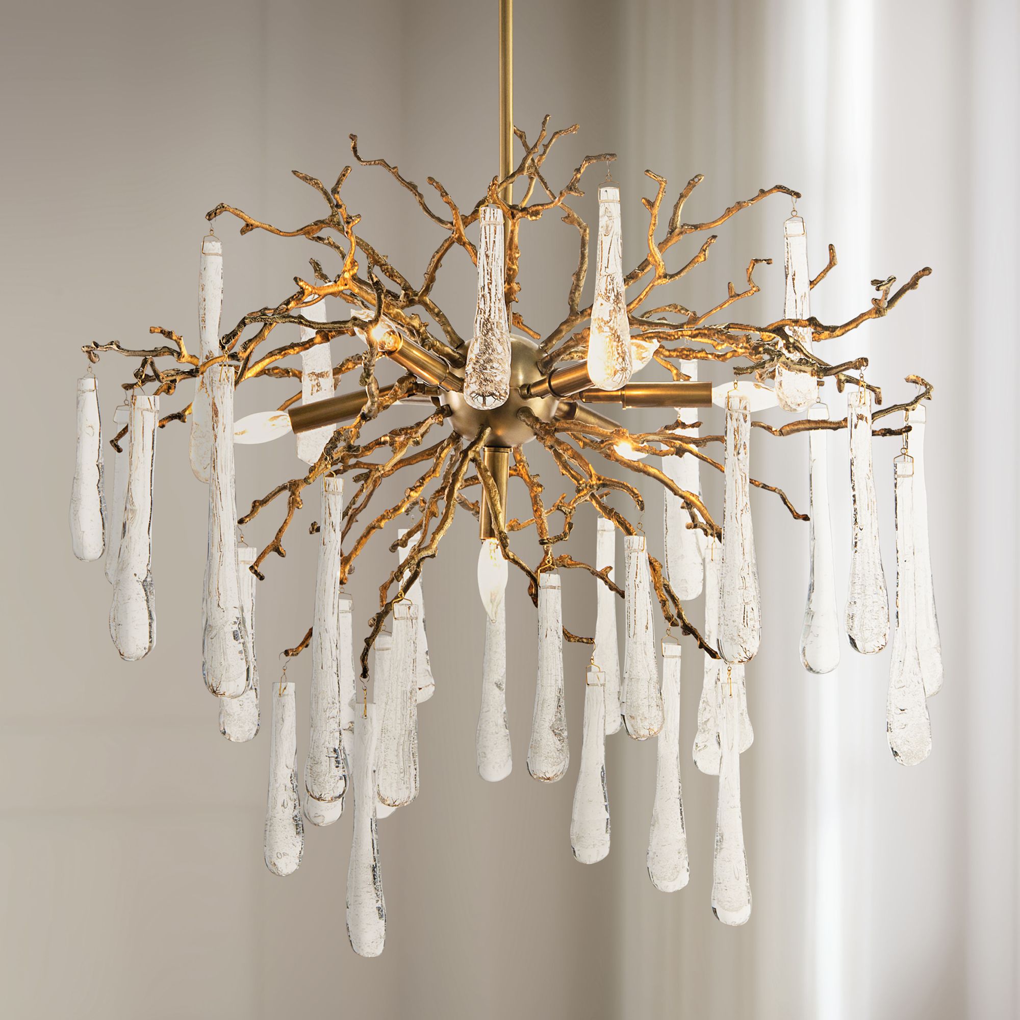 teardrop glass chandelier