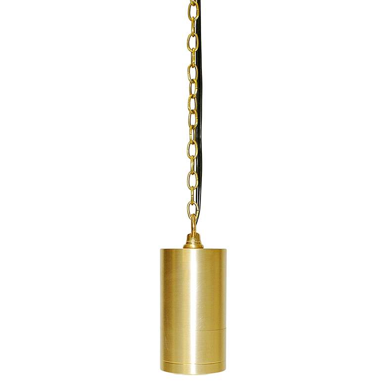 Image 2 Brass Cylinder 23 1/4" High LED Outdoor Hanging Light