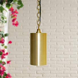 Image1 of Brass Cylinder 23 1/4" High LED Outdoor Hanging Light