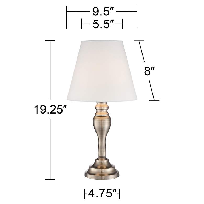 Image 6 Brass Finish 19 1/4" High Touch On-Off Table Lamp Set of 2 more views