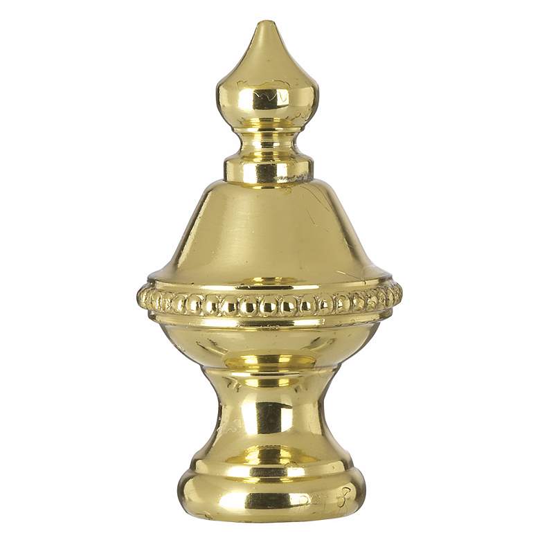 Image 1 Brass Finish Knob Lamp Shade Finial