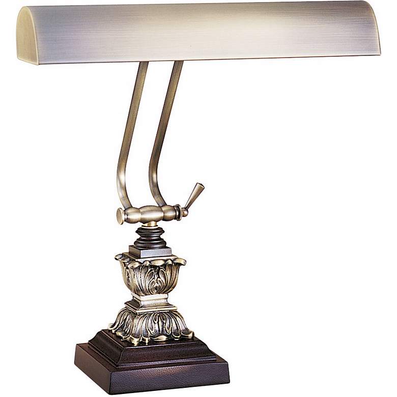 Image 2 Brass Finish With Cordovan  Accents Piano Desk Lamp