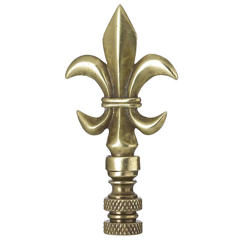 Image 1 Brass Fleur-de-Lis Lamp Shade Finial