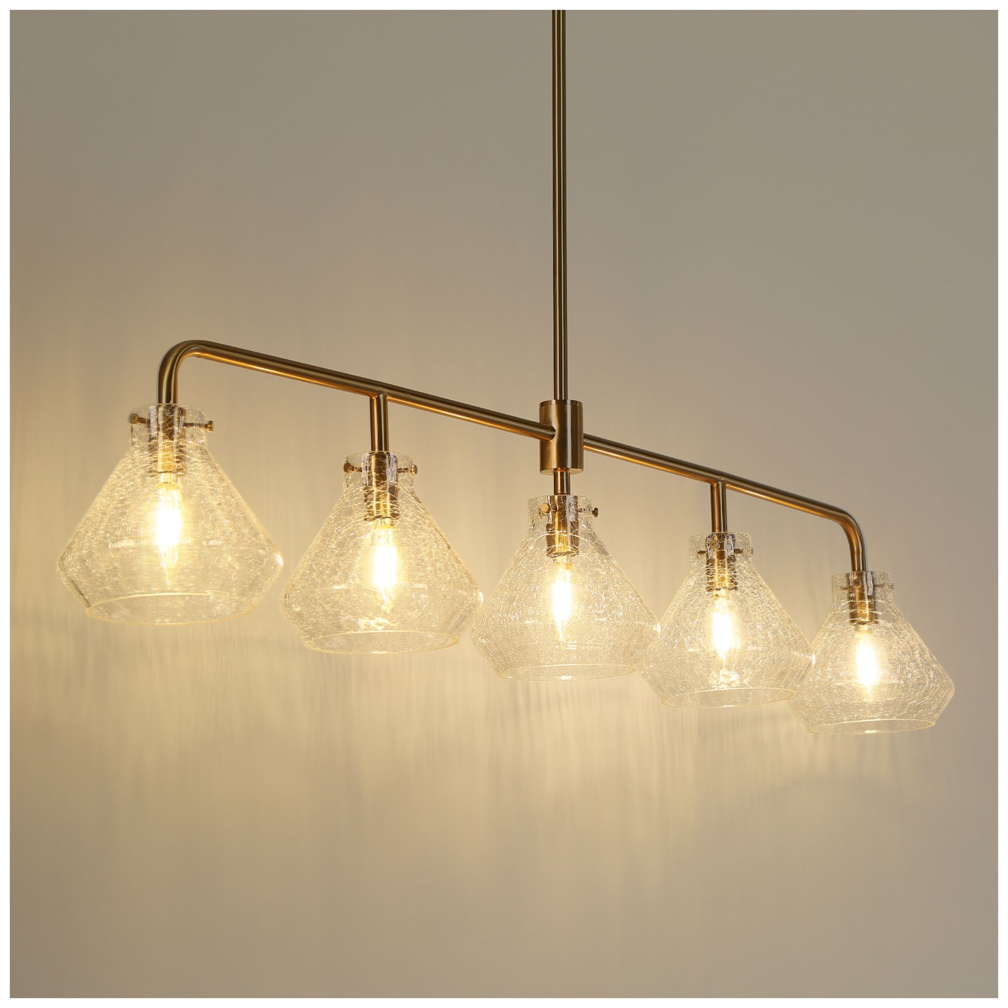 Image 2 Brass Glass 5-Light Kitchen Island Pendant more views