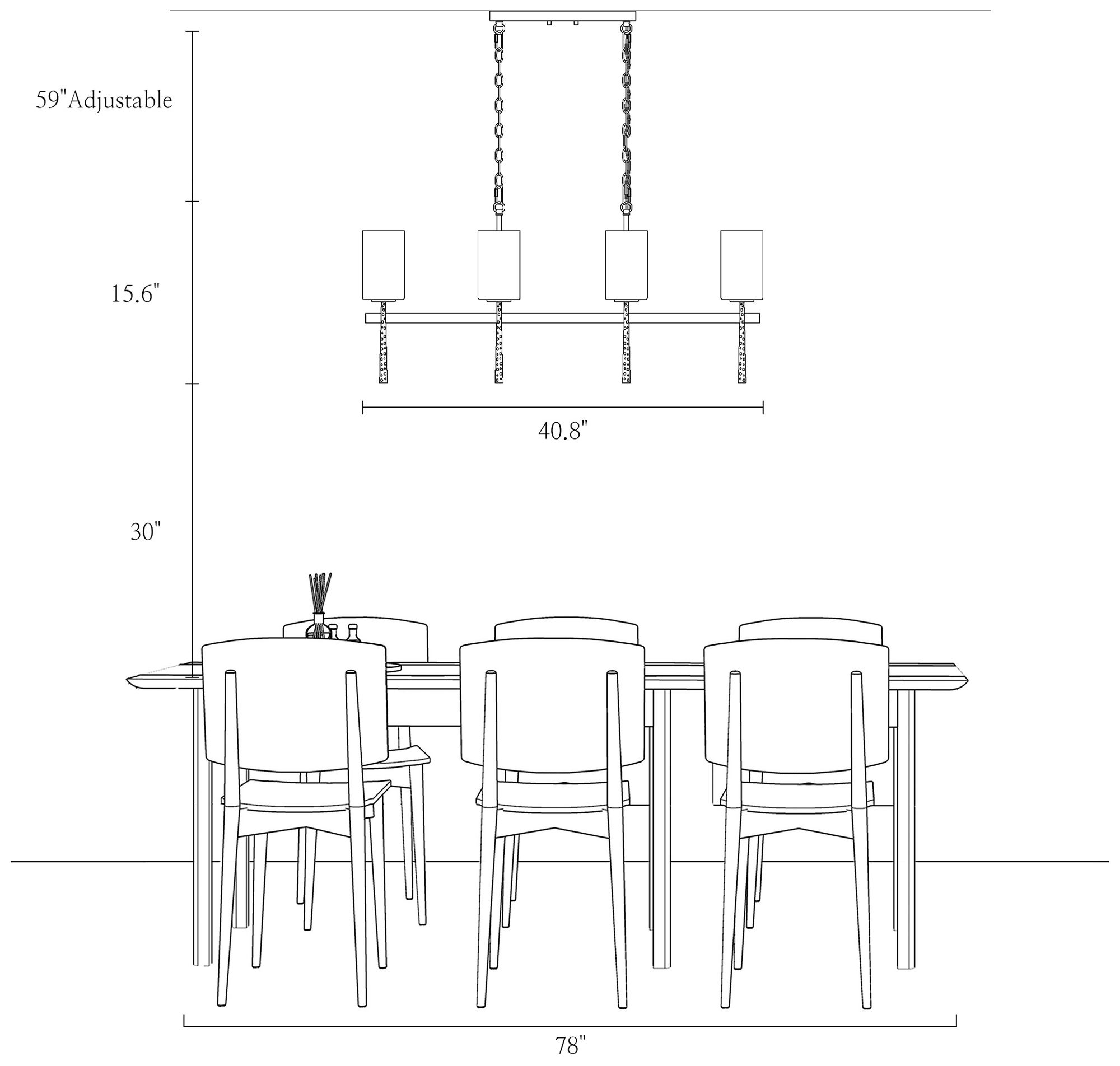 Image 3 Brass Glass 8-Light Linear Island Pendant more views