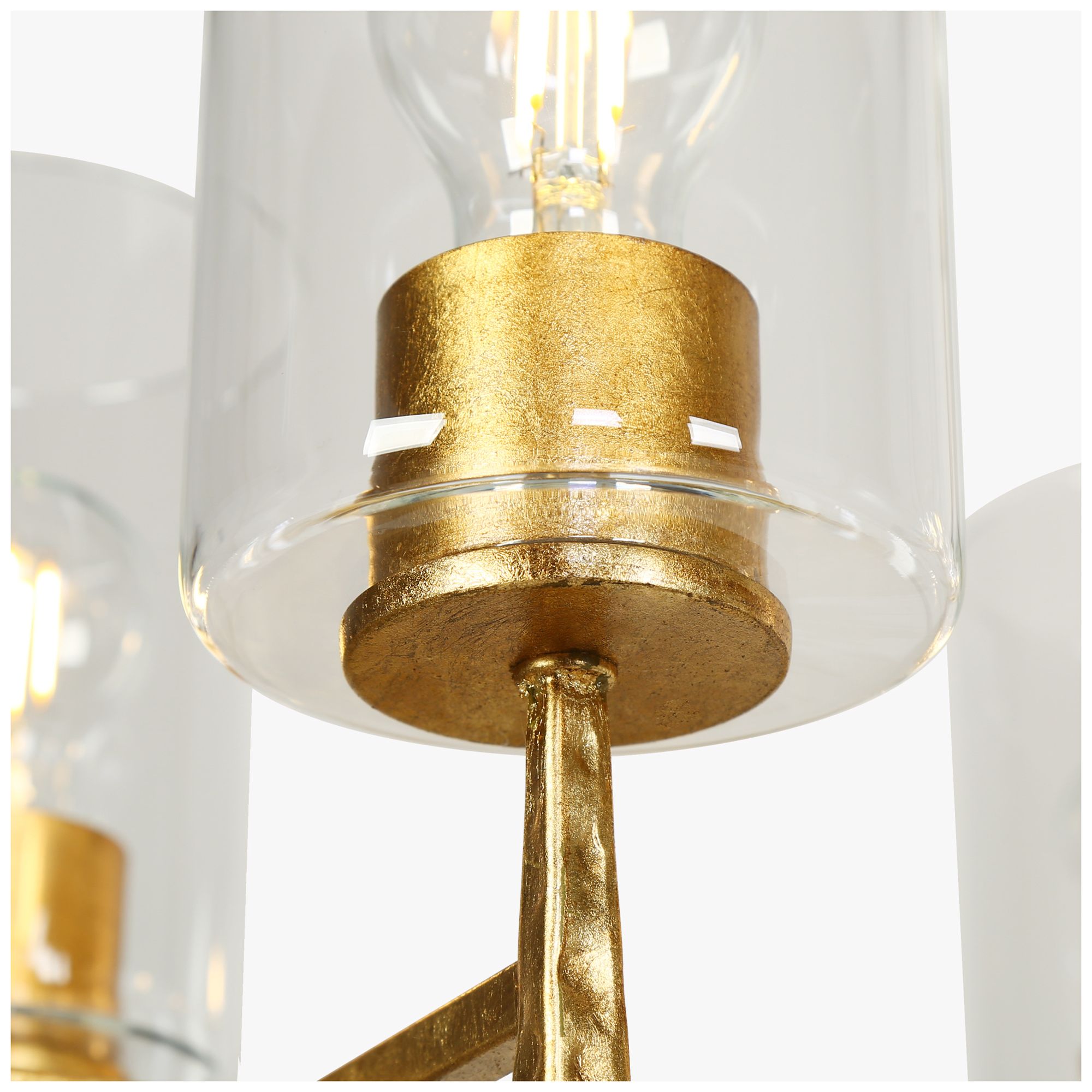 Image 5 Brass Glass 8-Light Linear Island Pendant more views