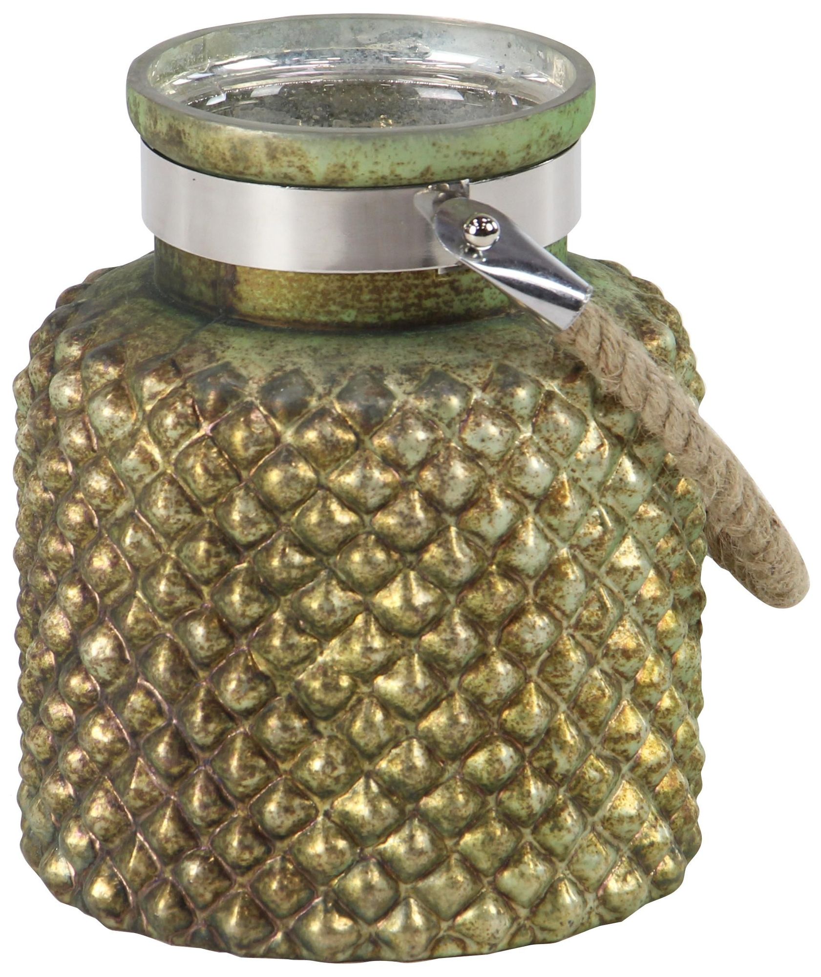 Image 5 Brass Glass  Candle Lantern, 7" x 7" x 9" more views