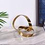 1_Brass Knot 8.8" Wide Brushed Brass Decorative Object