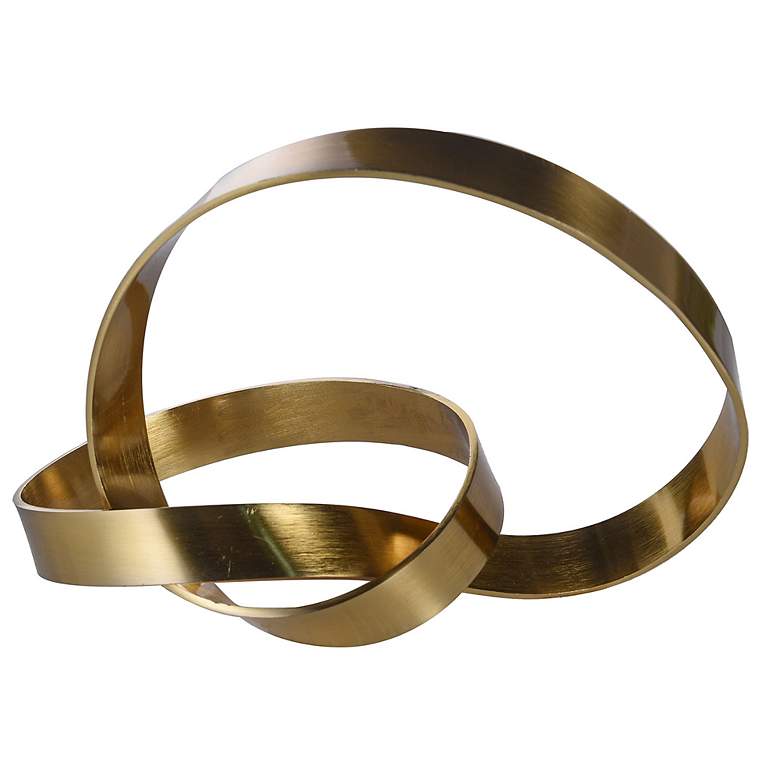 Image 3 Brass Knot 8.8" Wide Brushed Brass Decorative Object more views
