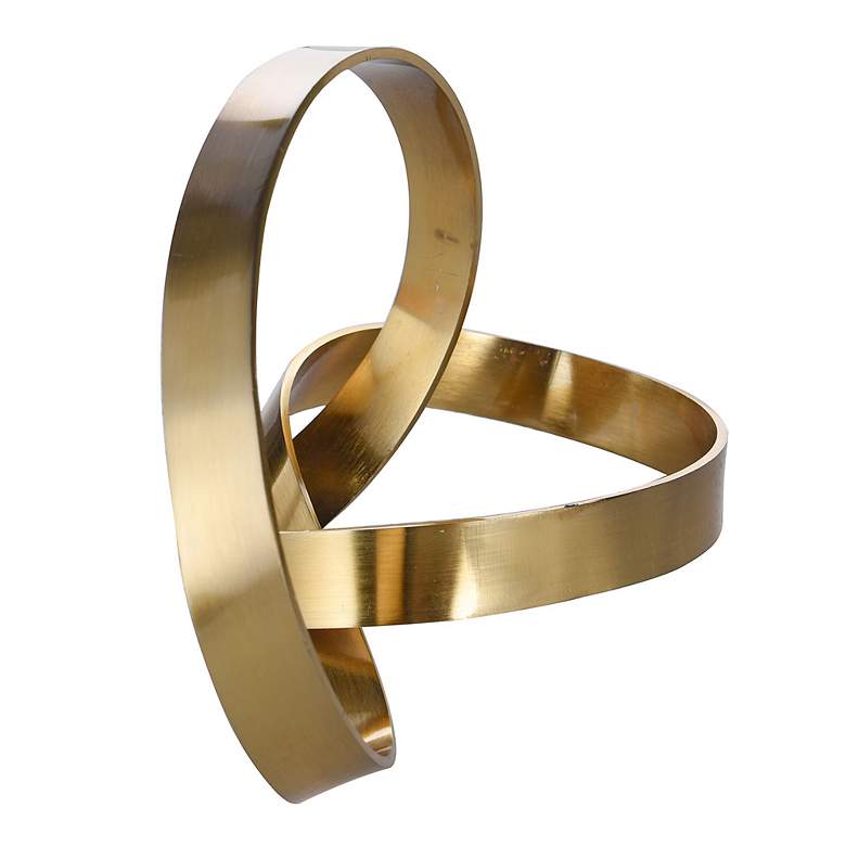 Image 4 Brass Knot 8.8" Wide Brushed Brass Decorative Object more views