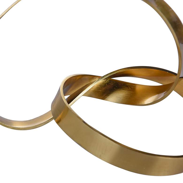 Image 6 Brass Knot 8.8" Wide Brushed Brass Decorative Object more views